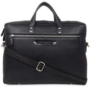 Premium Black Handcrafted Leather Laptop Bag