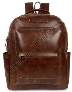 Handcrafted Premium Brown Leather Backpack Bag