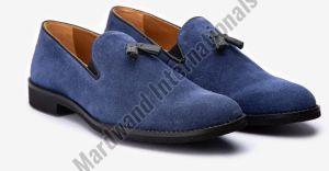 Handmade Blue Premium Leather Loafer Shoes