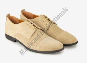 Beige Handcrafted Premium Leather Lace Up Shoes