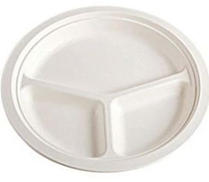 12 Inches Disposable Partition Paper Plate, Color : White