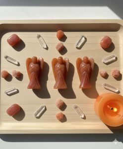 2 Inch Natural Orange Aventurine Gemstone Angels