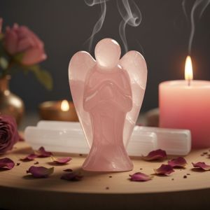 2 Inch Natural Rose Quartz Gemstone Angels
