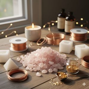 Natural Rose Quartz Polished Crystal Chips