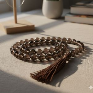 Natural Smoky Quartz 108 Beads Japa Mala