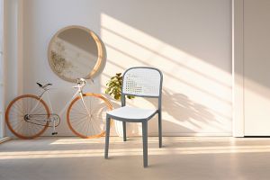 Gray Italica 5253 Armless Plastic Chair