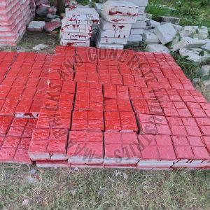 60mm Square Cement Paver Blocks, Color : Red, Dimension : 1x1 Feet
