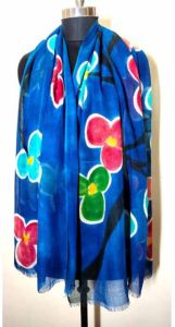 wool hand printed splash flower scarves
