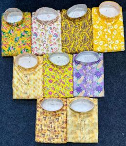 Mens Cross Printed Kurta