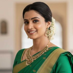 Elegant Kemp Matte Gold Necklace Set with Clustered Pearls for Traditional Wear