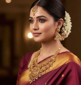 Temple Jewellery Rajwadi Polish Design Temple Necklace Set