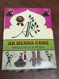 Henna Cone, Brand Name : Ak, Purity : 100%, Form : Paste