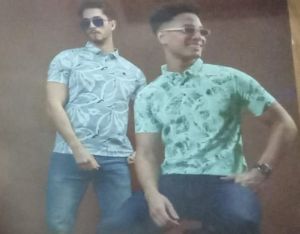 Twin Pack Mens Cotton Printed Shirt Casual Summer Wear