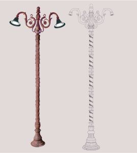 Coated Cast Iron Decorative Light Pole, Brand Name : Flame Techno