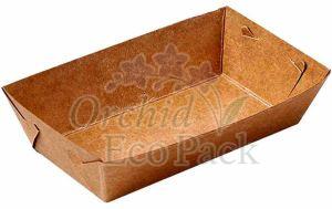 10 OZ Kraft Paper Noodle Tray, Color : Brown