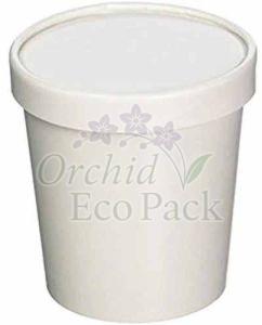 Plain 1000ml White Paper Food Container, Shape : Round