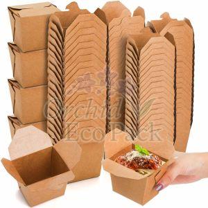 1200ml Kraft Paper Food Box, Color : Brown