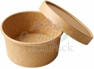Plain 250ml Kraft Paper Food Container, Color : Brown