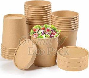 350ml Kraft Paper Food Container, Color : Brown