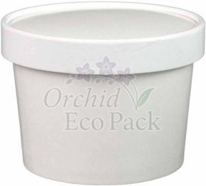 Plain 350ml White Paper Food Container, Shape : Round