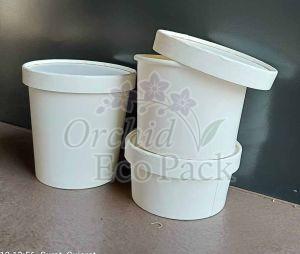 Plain 750ml White Paper Food Container, Shape : Round