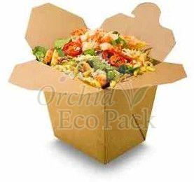 Plain Kraft Paper Food Noodle Box, Color : Brown