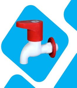 Modern 90 Degree PVC Water Tap, Color : White, Red for Bathroom