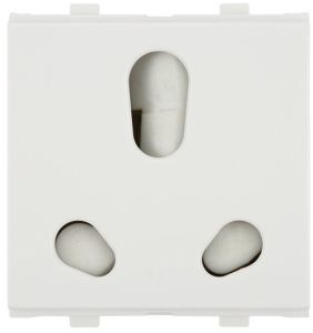 Plastic 16 AMP. Twin Socket, Color : White for Electrical Fitting