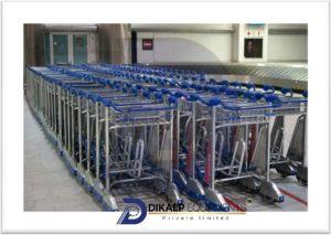 Polished Stainless Steel 304 Luggage Trolley, Color : Silver
