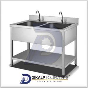 Polished Stainless Steel Commercial Kitchen Sink, Color : Silver