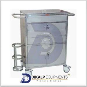 Stainless Steel Emergency Crash Cart, Color : Silver