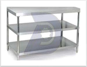Polished Stainless Steel Work Bench, Color : Silver