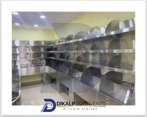 Polished Stainless Steel Fruit Vegetable Rack, Color : Silver