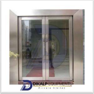 Polished Stainless Steel Glass Door, Color : Silver