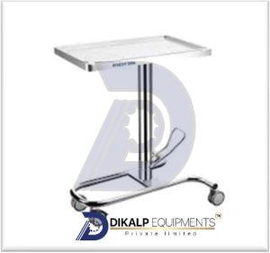 Stainless Steel Hydraulic Mayo Table Stand Trolley, Color : Silver