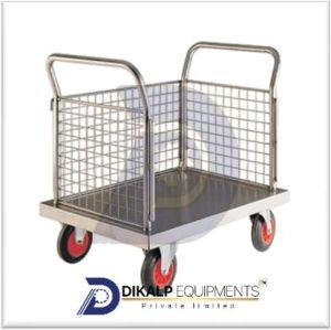 Stainless Steel Industrial Platform Trolley, Color : Silver