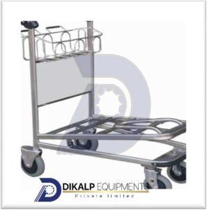 Stainless Steel Airport Luggage Trolley, Color : Silver