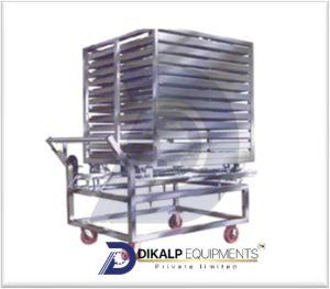 Polished Stainless Steel Autoclave Trolley, Color : Silver