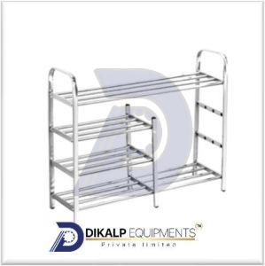 Polished Silver Stainless Steel Shoe Rack, No. OF Shelves : 5 Shelves