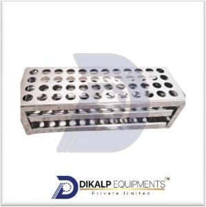 Stainless Steel Test Tube Stand And Rack, Color : Silver