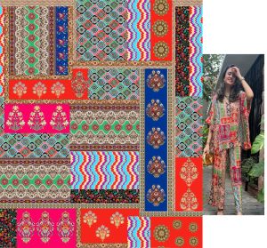 Printed Ladies Suit Fabric