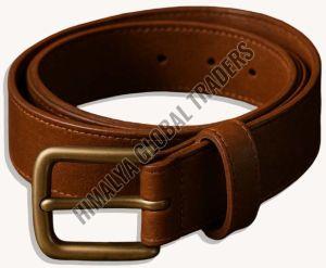 Matte Finish Plain Mens Leather Belt, Color : Brown