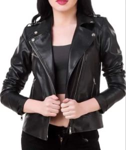 Black Women Pure Leather Jacket