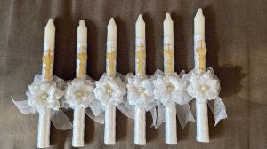 Printed Wax First Holy Communion Candle, Shape : Pillar