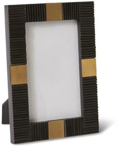 Black Ridge Resin with Brass Accent Photo Frame