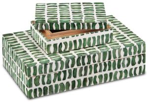 Bone & Resin Grid Brushstroke Organizer Box Set OF 3 Pcs