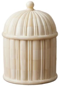 Bone Finish Dome Lidded Organizer Box
