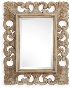 Ornate Leaf Carved Wooden Wall Mirror Frame