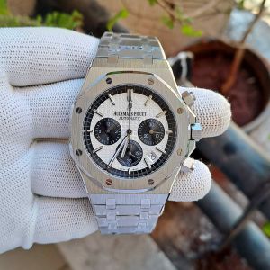 Audemars Piguet Royal Oak Chronograph Full Silver White Dial Watch