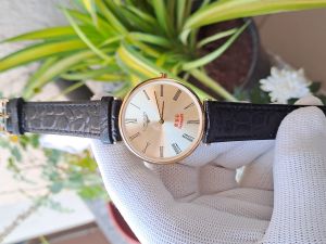 Longines La Grande Classique Roman Rose Gold Dial Black Leather Strap